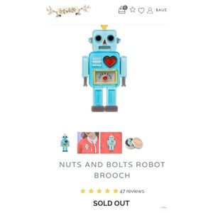 ERSTWILDER Nuts and Bolts Robot Brooch “SOLD OUT”